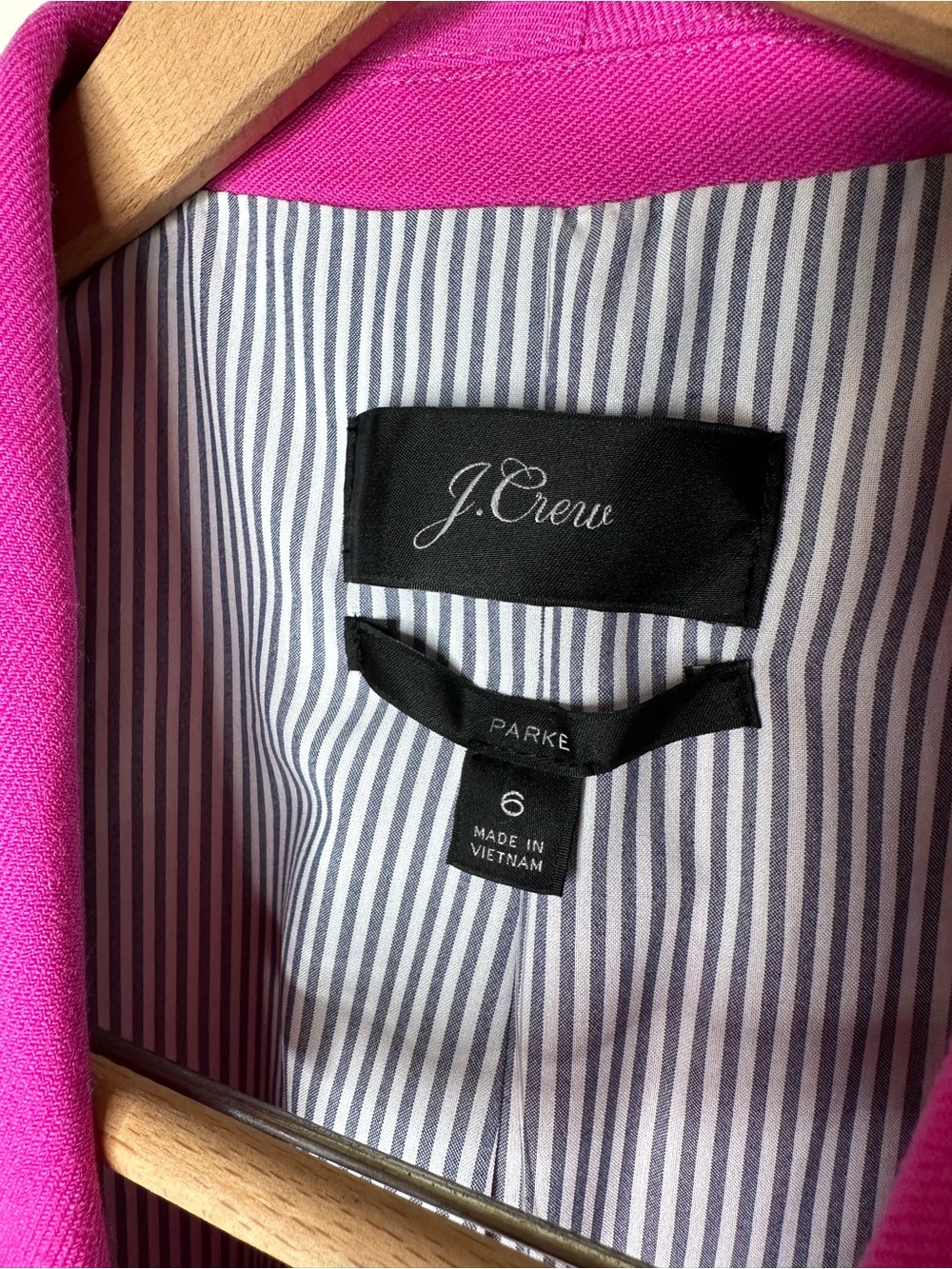 J. Crew Parke Blazer In Wool Flannel Size 6 Vintage Fuschia New - Picture 10 of 11